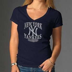   Yankees Womens Scrum V Neck T Shirt by 47 Brand