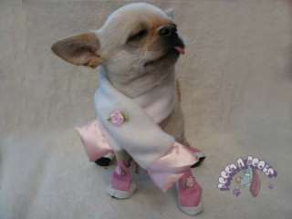 Super cute Pink Dog shoes with free Scarf Set Adorable  