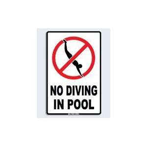  Seaweed Surf Co No Diving In Pool Aluminum Sign 18x12 