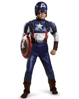 Boys Classic Muscle Captain America Movie Costume 039897286679  