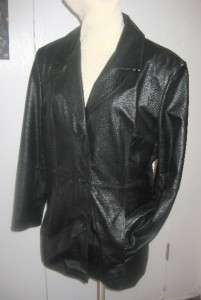 Vintage WILSONS Soft Leather Jacket Coat Large 12 ladies womens Black 