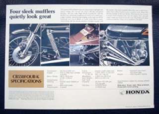 HONDA CB550 FOUR K SUPERSPORTS Motorcycle Brochure 1978  