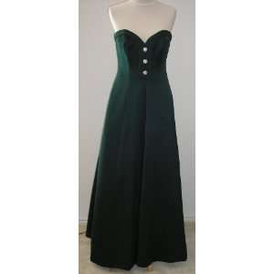  Dress, Satin Green 3 Front Buton, Size 8 