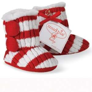  Mud Pie Cable Knit Candy Striped Booties 0 6 mo 