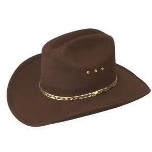  *BROWN* Faux Felt Cowboy Hat