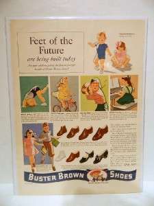 Vintage Buster Brown Shoes for Girls and Boys Magazine Ad  