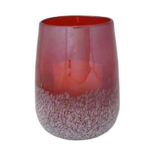  Speckled Glass Flameless Candle Holder  Cranberry Case 