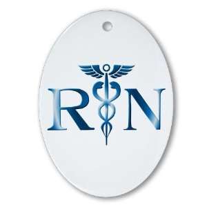  RN Nurse Caduceus Nurse Oval Ornament by 