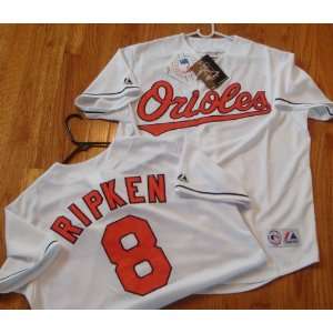 MLB New Cal RIPKEN #8 Baltimore ORIOLES Med Home WHITE Baseball Jersey 