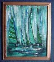 Orig Repro Oil/Board Stuart Signed Abstract Painting  