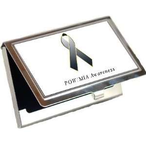  POW / MIA Awareness Ribbon Business Card Holder Office 