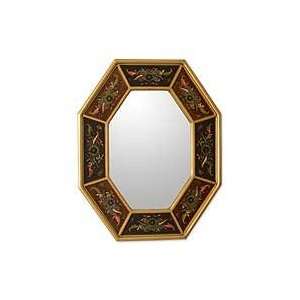  Lacquered wood mirror, Golden Blossoms