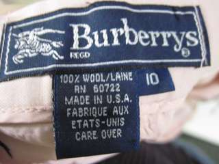 BURBERRYS Pink Wool Blazer Jacket Pants Suit Sz 8  