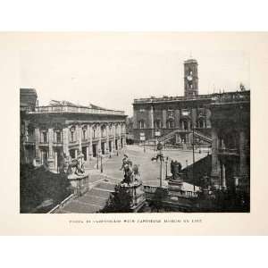 1906 Print Piazza Campidoglio Capitoline Hill Rome Italy 