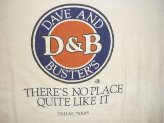 VTG 80s PAPER THIN Dave & Busters T Shirt Soft Mens XL Indie Beige 