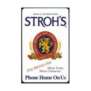  Collectible Phone Card 10m Strohs Americas Fire Brewed 