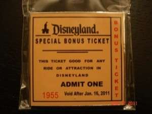Disney Pin WDI NFFC Disneyland 1955 Bonus Ticket Le 300  
