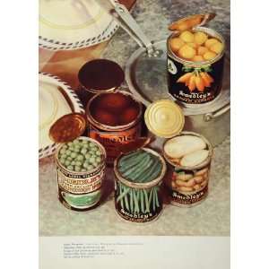  1938 Print Smedleys Canned Pea Bean Potato Carrot Ad 