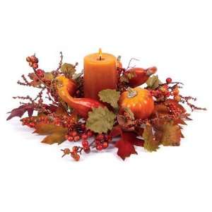  3 Fall Harvest Artificial Pumpkin, Gourd, Berry & Maple 