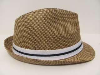 Brand New Men Woman Brown Stingy Brim Straw Fedora Hat Cruise Vacation 