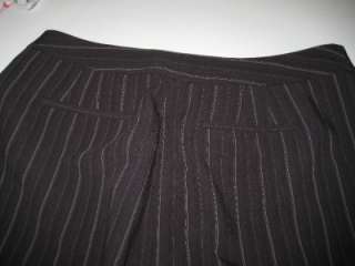Chicos Pinstripe Dress Capris Size 1 Black Tan  