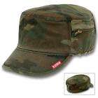 FOREST CAMO MILITARY CASTRO,CADET ZIPPERED HAT CAP MED  