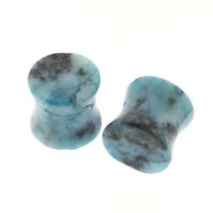  Blue ite Stone Plugs   7/16 (11mm)   Sold as a 