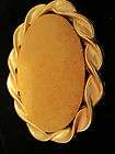 NAN LEWIS Signed Tan Suede Leather & Gold tone Belt Buckle   3 1/2 x 