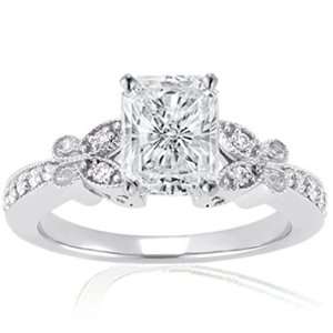   Radiant Cut Diamond Fleur Engagement Ring EGL SI Fascinating Diamonds