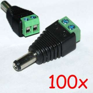 100 x 2.1mm CCTV camera DC Power Male Jack Connector  