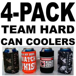 Pack Team Hard Funny Can Bottle Cooler Coozie Hugger  