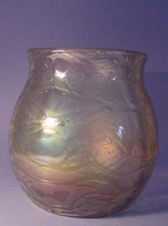 CANDIA DISPORA SILBERIRIS LOETZ ART GLASS VASE c. 1920  
