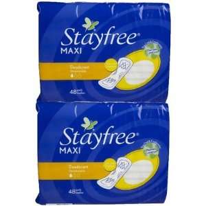  Stayfree Maxi Pads, Deodorant 48 ct, 2 ct (Quantity of 1 