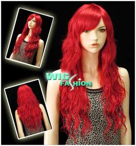 Long Curly Candy Apple Red Hair Wig JC47  