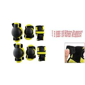  Como Blk Yellow Elbow Wrist Knee Pad Protective Gear for 