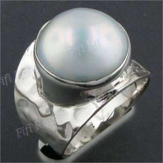 ADORABLE SILVER MABE PEARL 925 STERLING SILVER SZ 8 ring  