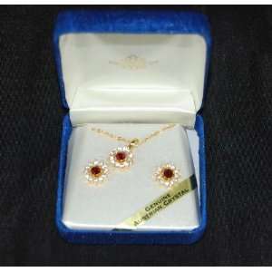  Star Shaped Pendant Necklace w/ Matching Earrings 