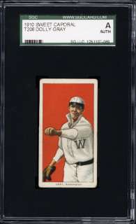 1910 T206 Sweet Caporal Dolly Gray SGC AUTH  