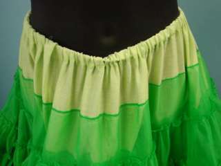 Ladies Green Organza Petticoat Square Dance Dress Plus  