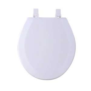  WOOD TOILET SEAT   WHITE, STANDARD SIZE ROUND, BEVELLED 