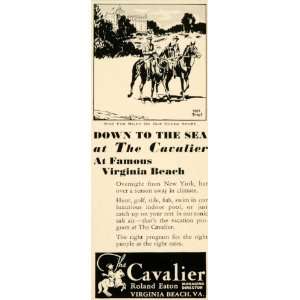 1938 Ad Cavalier Roland Eaton Virginia Beach Ocean   Original Print Ad