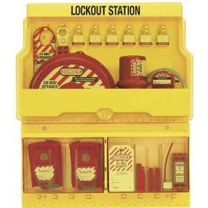 Master Lock Deluxe Valve and Electric Lockout Station, Includes 6 