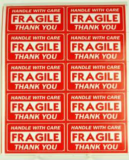 FRAGILE STICKERS 100 LOT Handle Care Ship Labels 2 x 4  