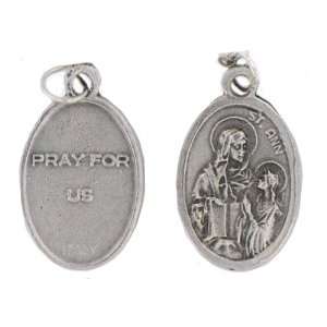 St. Ann Medal Pray for Us 20 Steel Chain with Clasp