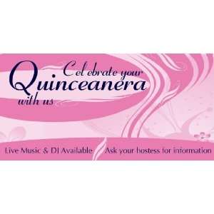  3x6 Vinyl Banner   Book Your Quinceanera 