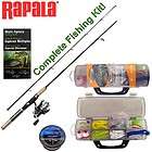 RAPALA SPINNING ROD & REEL COMBO KIT + tackle box, accessories GREAT 