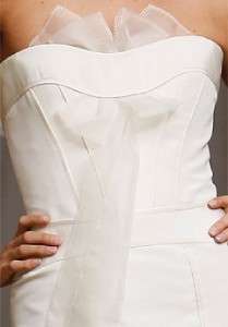 AUTHENTIC Carolina Herrera 35807 Ivory Silk Faille Organza Bridal Gown 