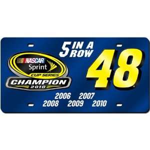 Rico Jimme Johnson 2010 Sprint Cup Champion Laser Tag License Plate 