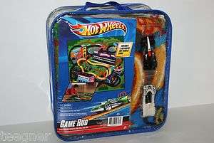 HOT WHEELS GAME RUG WITH 2 AUTHENTIC HOT WHEELS CARS, NEW  