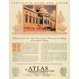  1925 Ad Atlas Portland Cement Spreckels Memorial Legion 